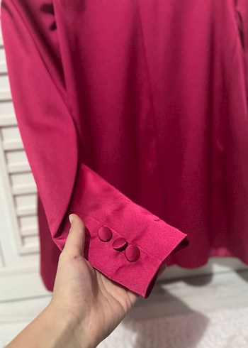 Parlak Pembe Kadın Blazer Ceket - Görsel 6