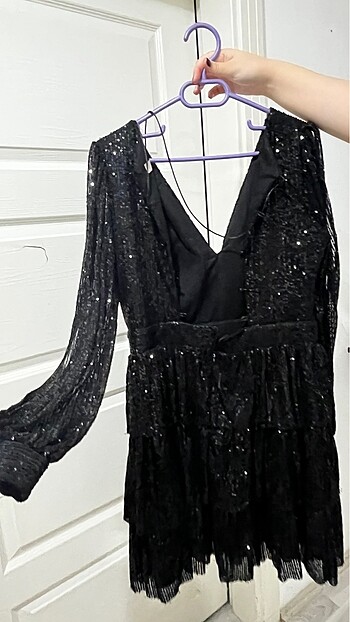 Siyah mini elbise - Görsel 5