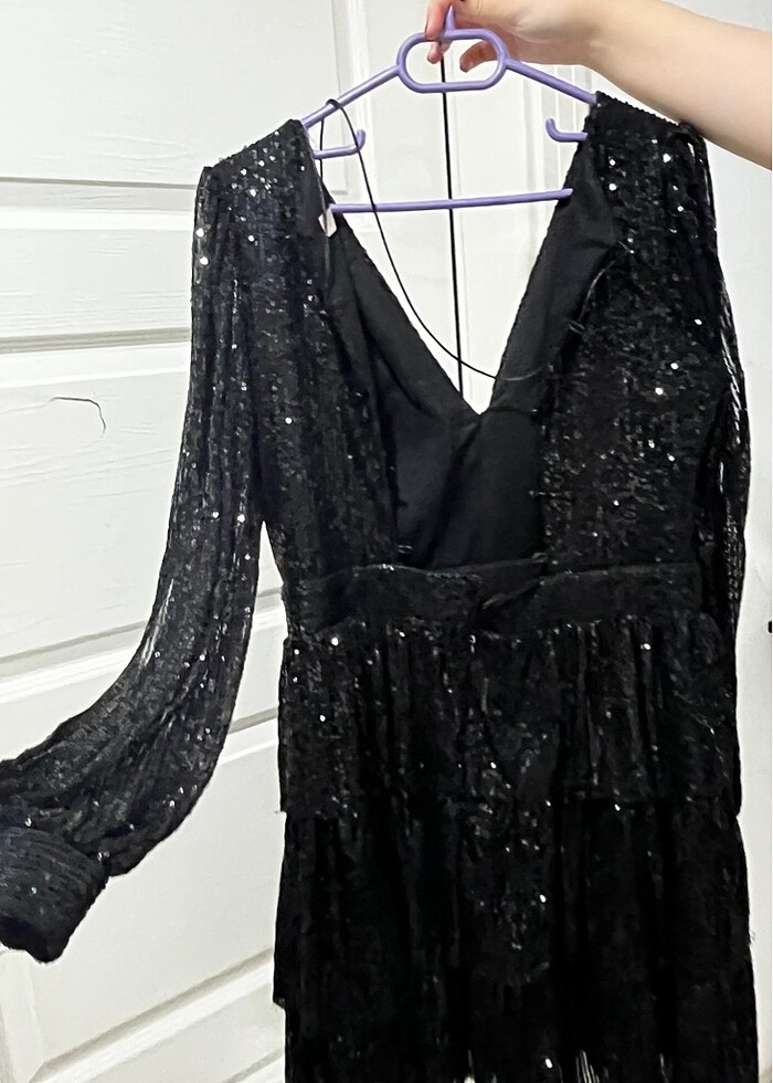 Siyah mini elbise - Görsel 5