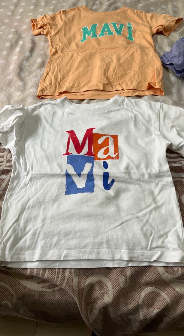Mavi Baskılı Kız Çocuk Tişörtleri - Görsel 4