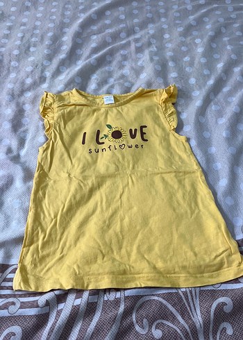 Kız Çocuk Sarı Fırfırlı Tişört - Görsel 2