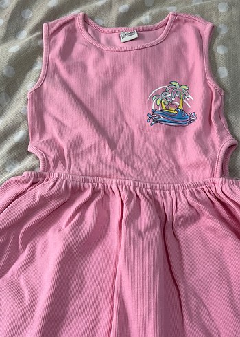 Pembe Kolsuz Kız Çocuk Elbise - Görsel 2