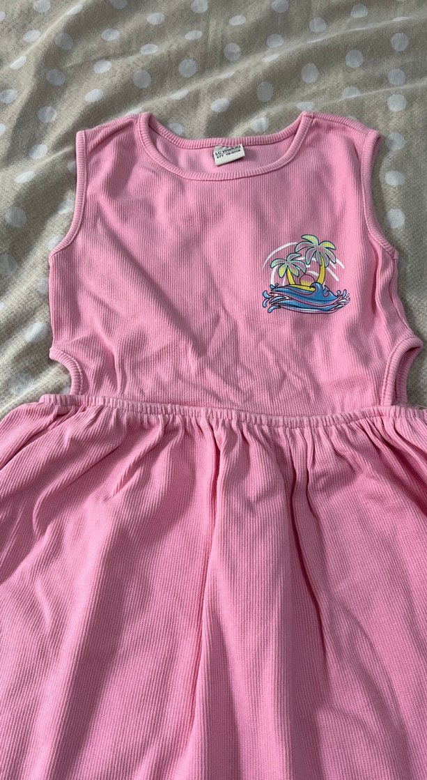 Pembe Kolsuz Kız Çocuk Elbise - Görsel 2