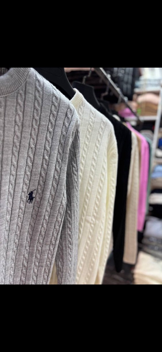 Gri Triko Erkek Kazak, Bisiklet Yaka, Uzun Kollu - Görsel 3