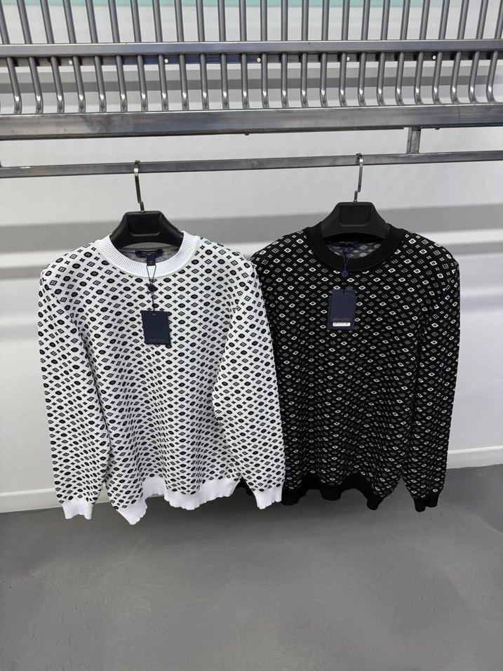 Erkek Beyaz Desenli Triko Bisiklet Yaka Kazak - Görsel 4