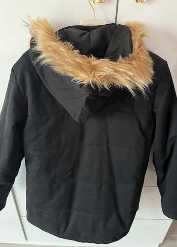 Kürklü Siyah Kadın Kışlık Mont - Görsel 2