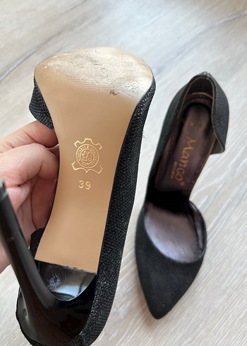 Mango Siyah Yılan Desenli Stiletto Topuklu Ayakkabı