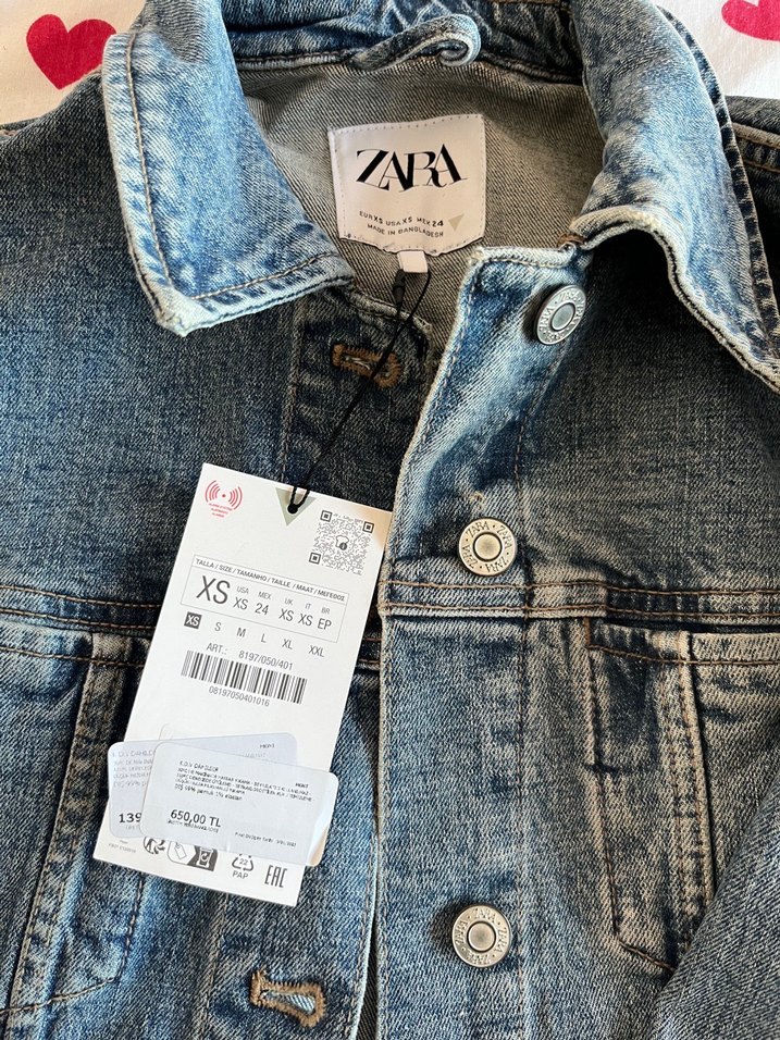 Kadın Mavi Düğmeli Denim Ceket - Görsel 4