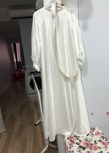 xl Beden Uzun Beyaz Kadın Elbise