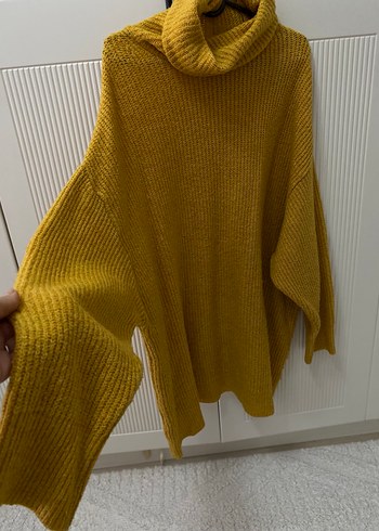 Stradivarius Sarı Boğazlı Kazak - Görsel 5