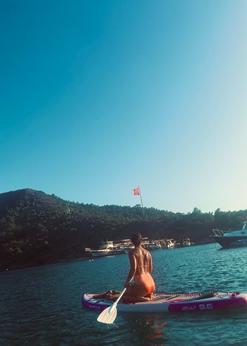 Turuncu İnce Askılı Kadın Mayo - Görsel 4