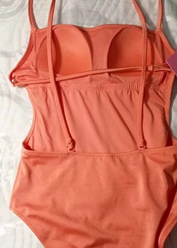 Turuncu İnce Askılı Kadın Mayo - Görsel 3