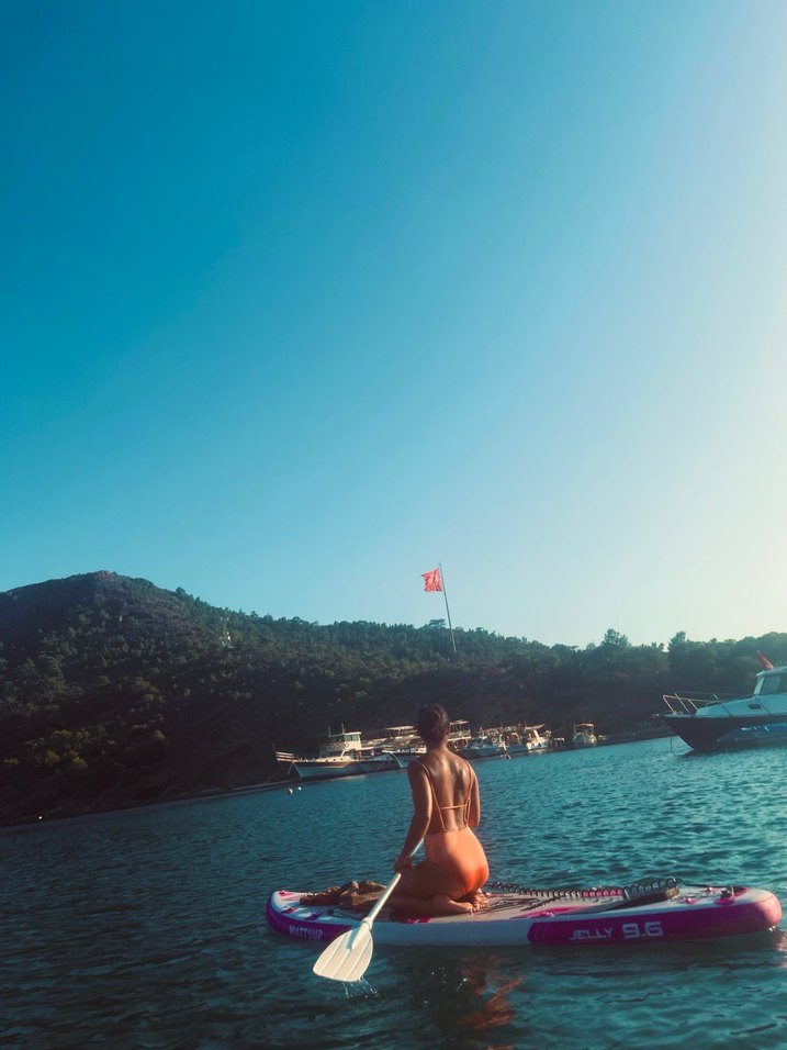 Turuncu İnce Askılı Kadın Mayo - Görsel 4