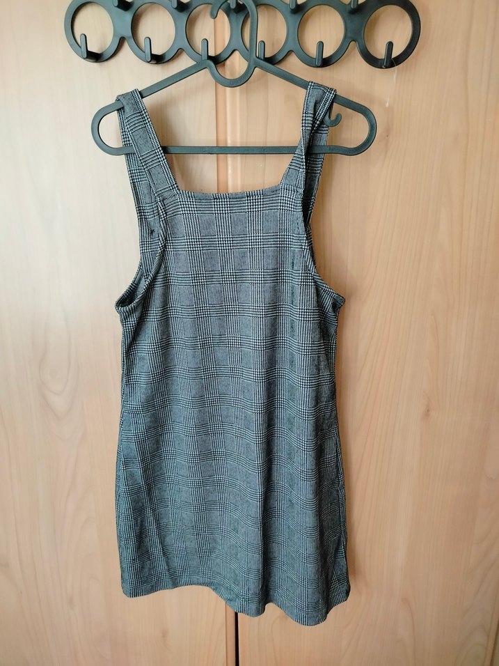 Kadın Gri Kareli Kısa Salopet - Görsel 2