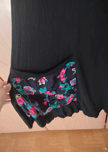 Zara Nakışlı Siyah Bohem Midi Elbise