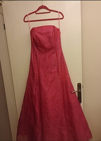 Pembe abiye elbise