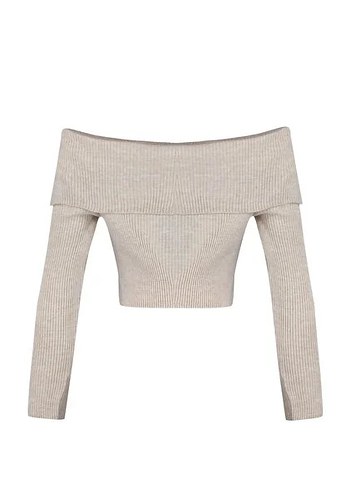 Düşük Yaka Mini Yün Kazak - Görsel 7