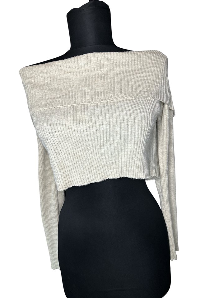 Düşük Yaka Mini Yün Kazak - Görsel 2