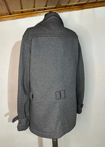 Düğmeli Gri kısa kaban - Görsel 4