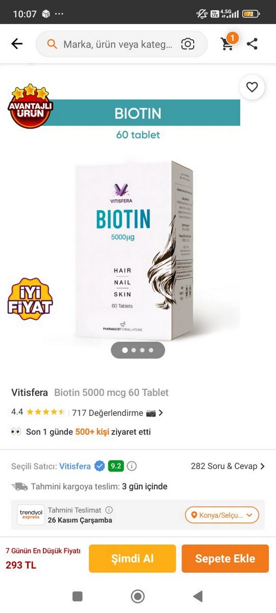 Vitifsera Biotin 5000mcg 60 Tablet - Görsel 2