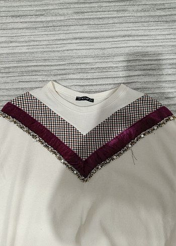 Uzun Kollu Beyaz Kadın Sweatshirt - Görsel 2