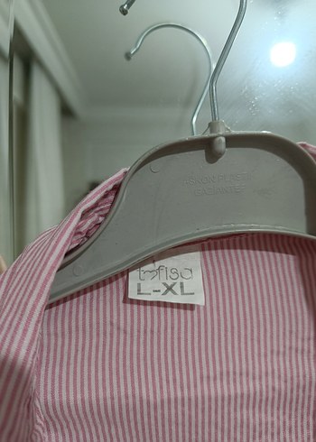 Düğmeli Pembe Uzun Kollu Kadın Gömlek - Görsel 3