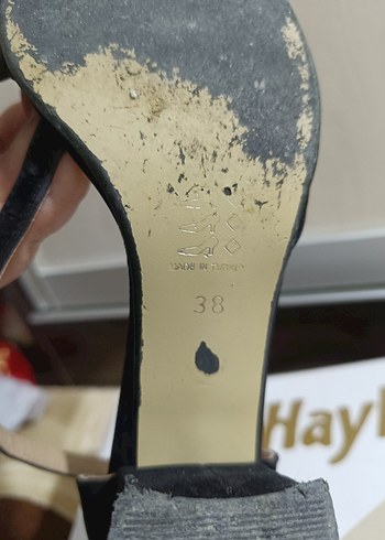 Siyah Süet Stiletto Tokalı Kadın Ayakkabı - Görsel 4