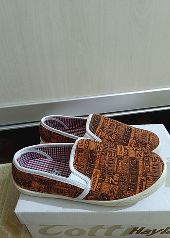 Renkli Desenli Kahverengi Espadril - Görsel 2