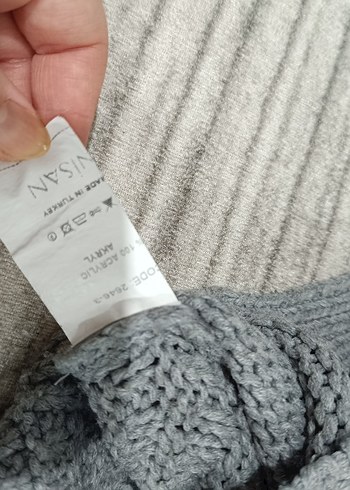 Gri Örgü Kadın Bisiklet Yaka Kazak - Görsel 5