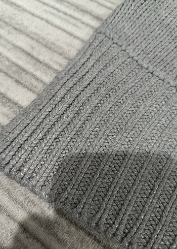 Gri Örgü Kadın Bisiklet Yaka Kazak - Görsel 3