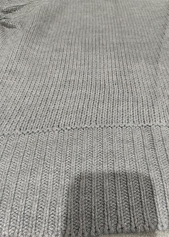 Gri Örgü Kadın Bisiklet Yaka Kazak - Görsel 2