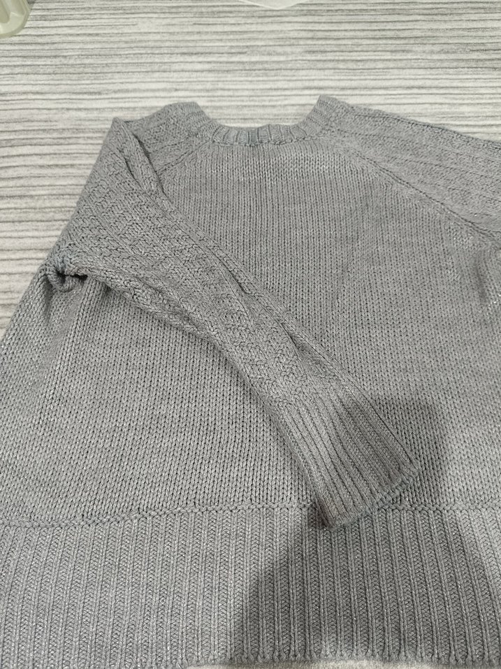 Gri Örgü Kadın Bisiklet Yaka Kazak - Görsel 4