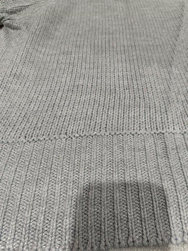 Gri Örgü Kadın Bisiklet Yaka Kazak - Görsel 2