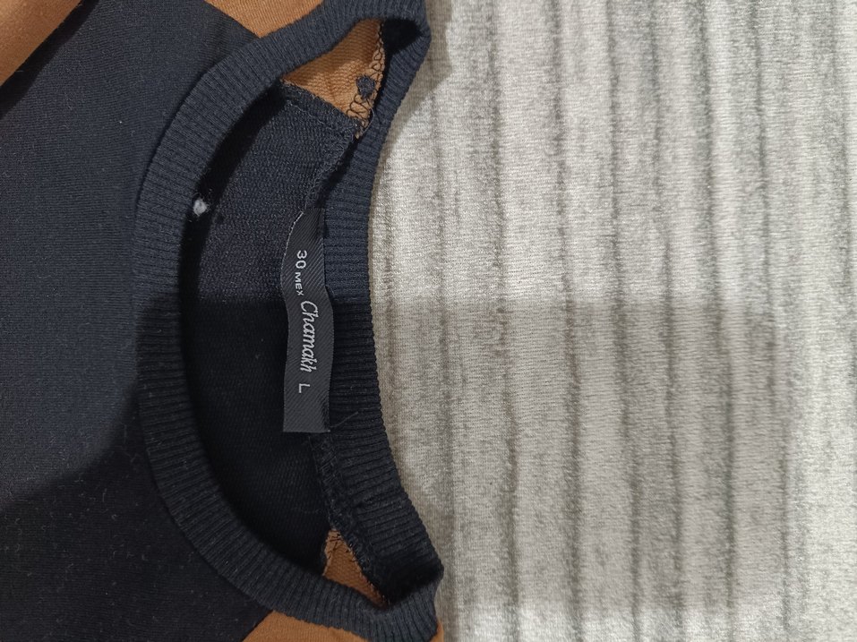 Kadın Renk Bloklu Örgü Sweatshirt - Görsel 5