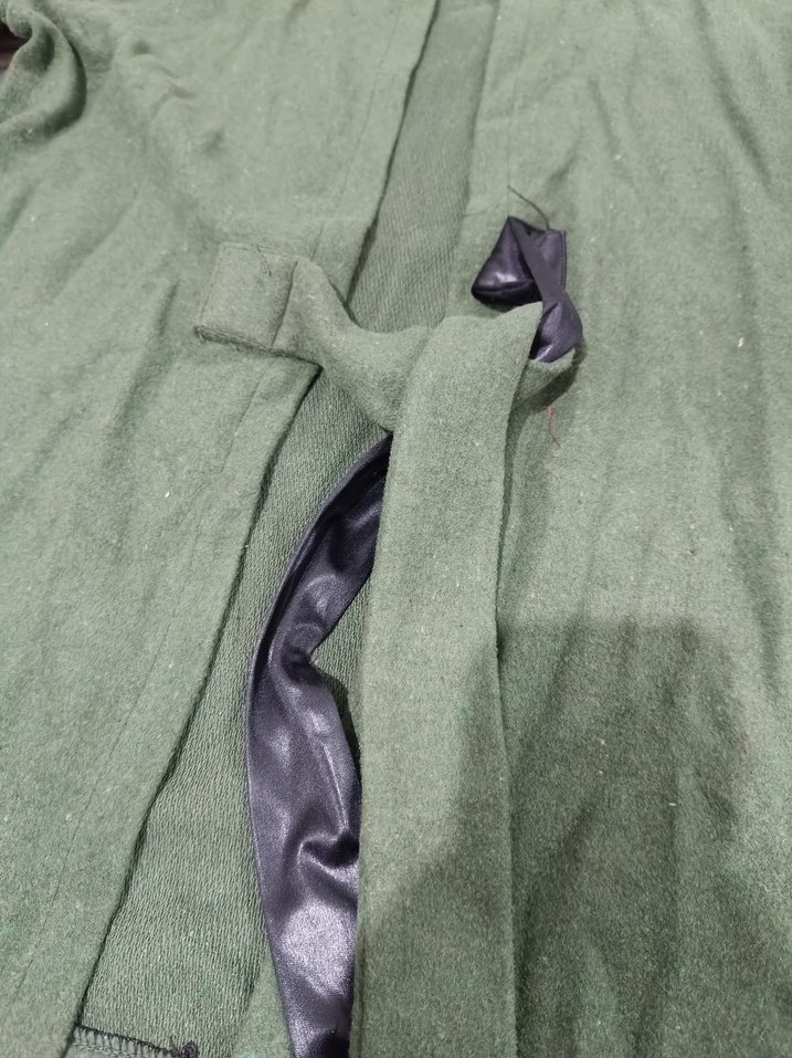 Kuşaklı Uzun Yeşil Hamile Ceketi - Görsel 2