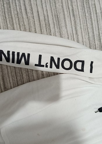 Kapüşonlu Beyaz Kadın Sweatshirt - Görsel 2