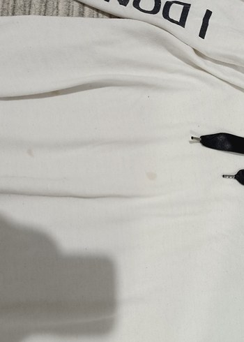 Kapüşonlu Beyaz Kadın Sweatshirt - Görsel 3