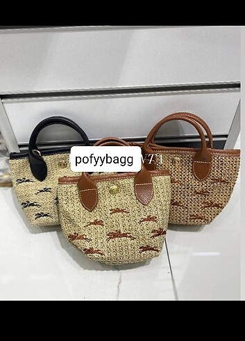 Beden siyah Renk Lonchmp model hasır çanta