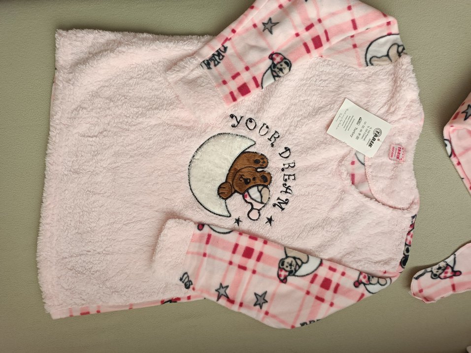 Kız Çocuk Pembe polar pijama takımı - Görsel 2