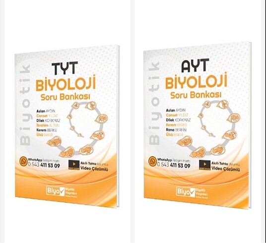 Tyt-Ayt Biyotik yayınları Biyoloji soru bankası