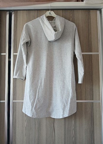 Gri Baskılı Kadın Sweatshirt Kapüşonlu - Görsel 2