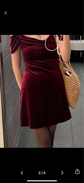 Diğer red velvet kadife elbisw
