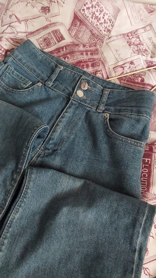 Bol Kesim Midi Denim Kadın Kot Pantolon - Görsel 3