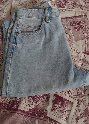 Kadın Mavi Midi Boy Bol Kesim Denim Jean - Görsel 2