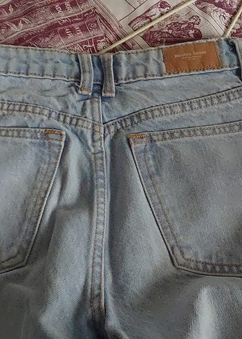 Kadın Mavi Midi Boy Bol Kesim Denim Jean - Görsel 5