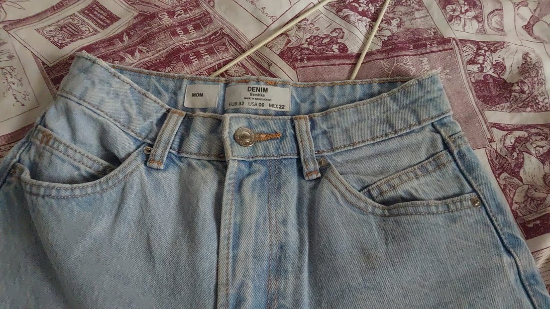 Kadın Mavi Midi Boy Bol Kesim Denim Jean - Görsel 3