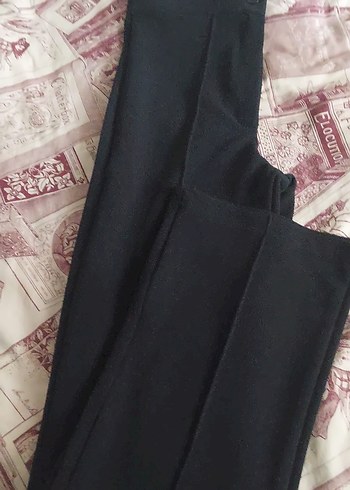 Düğmeli mavi Kadın Kumaş Pantolon - Görsel 2