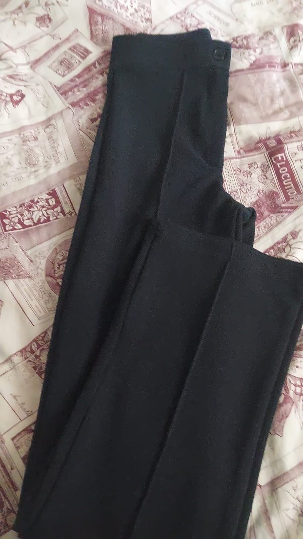 Düğmeli mavi Kadın Kumaş Pantolon - Görsel 2