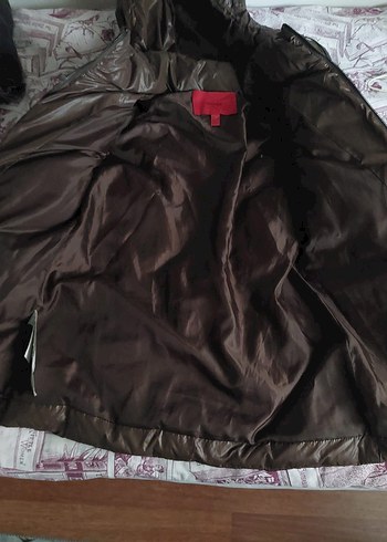 Kahverengi Deri Kadın Kışlık Mont - Görsel 5