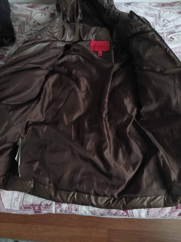 Kahverengi Deri Kadın Kışlık Mont - Görsel 5